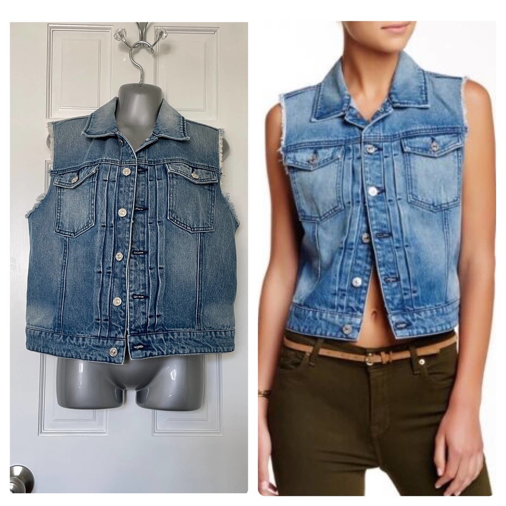 7 For All Mankind Women Denim Vest